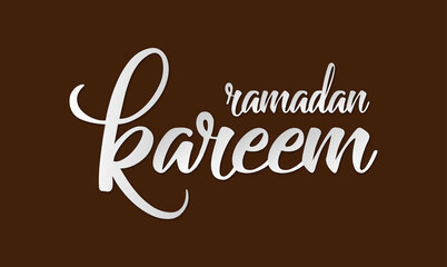 Ramadan Kareem greeting beautiful lettering with beautiful brown background,An Islamic greeting text in English for holy month 