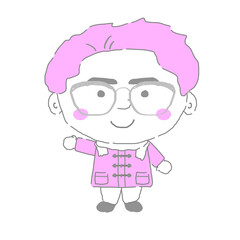 ポーズをとっている男性　右　シンプルカラー