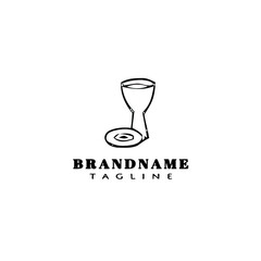 jewish goblet and plate logo cartoon design template icon black isolated vector illustration