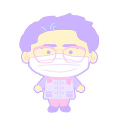 Obraz premium 若い 男性 コート マスク