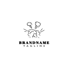 dust cloud cartoon design logo icon black isolated vector illustration