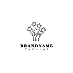 firework logo design template icon black isolated vector