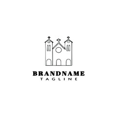Obraz premium church cartoon logo icon design template isolated vector illustration