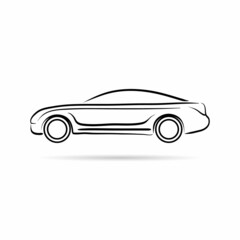 Car abstract lines vector design concept