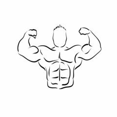 Bodybuilder silhouette abstract, vector illustration 