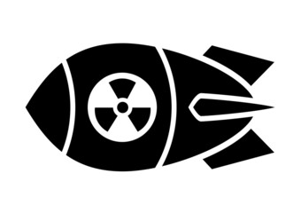 Atom nuclear bomb vector icon