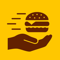 Burger icon, fast food poster design