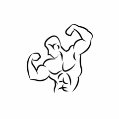 Bodybuilder silhouette abstract, vector illustration 