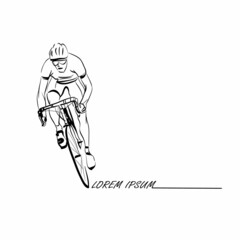 Cyclist abstract vector illustration design concept