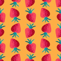 Fruit seamless strawberry pattern for fabrics and textiles and packaging and gifts and cards and linens 