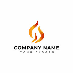 Fire logo vector design template