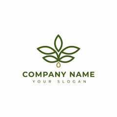 CBD hemp logo vector design template