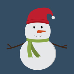 Vector image of a cute snowman.