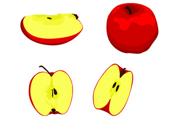 set of apples vector
