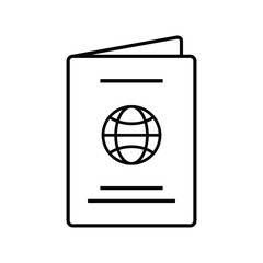 pasport outline vector icon