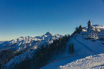 Lussari mountain in the Julian Alps