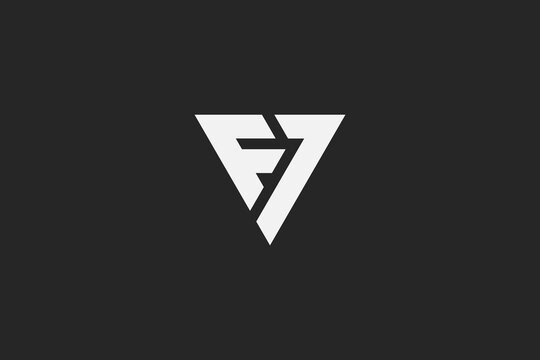 Premium letter F7 logo design. Luxury triangle creative monogram. Creative elegant line curve vector logotype