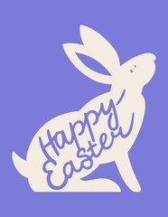 Beautiful greeting card with rabbit on colorful background for decoration design.