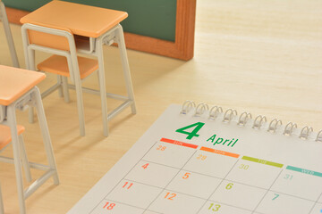 学習机　カレンダー　4月