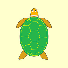 Obraz premium Vector icon green turtle, marine animal, beach, swamp. Best for property decoration images