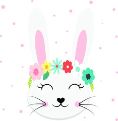 easter bunny with flower illustration