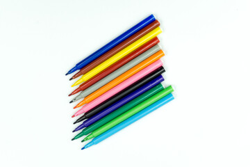 color pen on white background