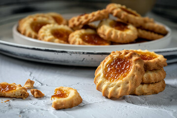 Kurabye. Shortbread cookies with jam.