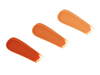 Make-up foundation swatches isolated on white background