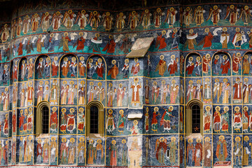 Paintings of the orthodox monastery of Moldovita in Romania