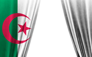 Flag of Algeria against white background. 3D illustration