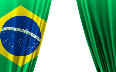 Flag of Brazil against white background. 3D illustration