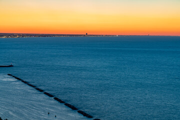 Sunset time in Gabicce Monte, amazing view on all the Riviera Romagnola beach 