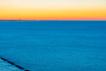 Sunset time in Gabicce Monte, amazing view on all the Riviera Romagnola beach 