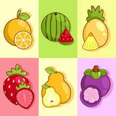set of fruits and vegetables