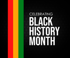 Celebrating Black History Month Abstract Background with Colorful Flag on Side