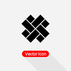 Parquet Floor Icon,Parquet Icon, Japanese Cross Icon Vector Illustration Eps10