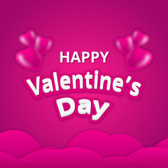 Happy Valentines day Text effect with hearts background