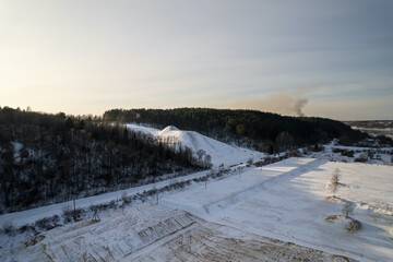 Winter river of Nemunas in Lithuania