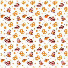 vector seamless pattern of baking elements for use as backgrounds and surfaces