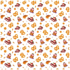 Fotobehang vector seamless pattern of baking elements for use as backgrounds and surfaces © Nata