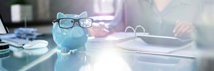Financial Advisor With Piggybank