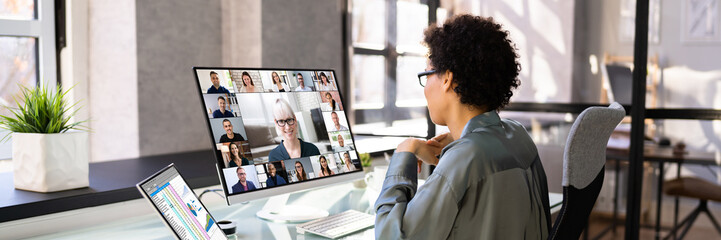Webinar Video Conferencing On Laptop