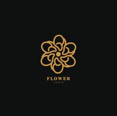 Star Flower Logo design Infinity loop vector template. Luxury Jewelry Fashion Logotype concept icon.