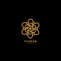 Star Flower Logo design Infinity loop vector template. Luxury Jewelry Fashion Logotype concept icon.