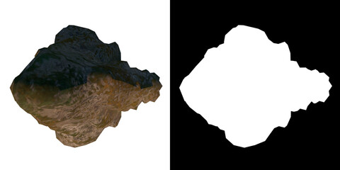 Rock 11- Top view white background alpha png 3D Rendering Ilustracion 3D
