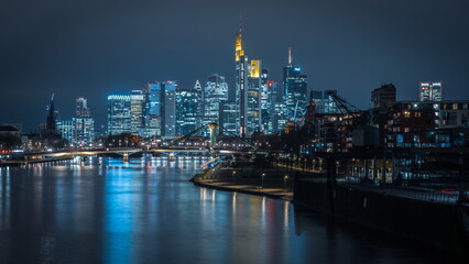 Fototapeta na wymiar Skyline Frankfurt am Main Nacht