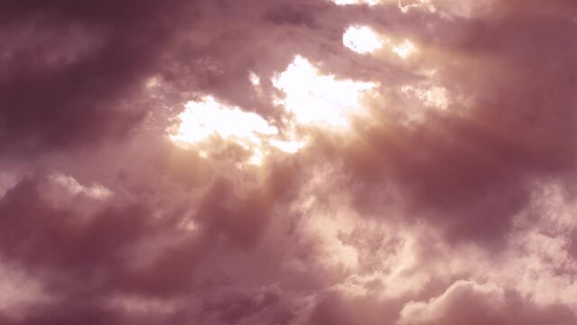 Mysterious relaxing sky for meditation with ethereal light rays and sunbeams