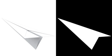 3D rendering illustration of a paper plane