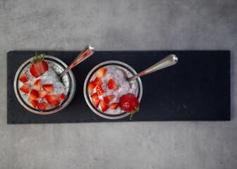 Chia pudding with strawberry