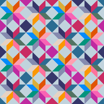 Starflower quilt seamless pattern